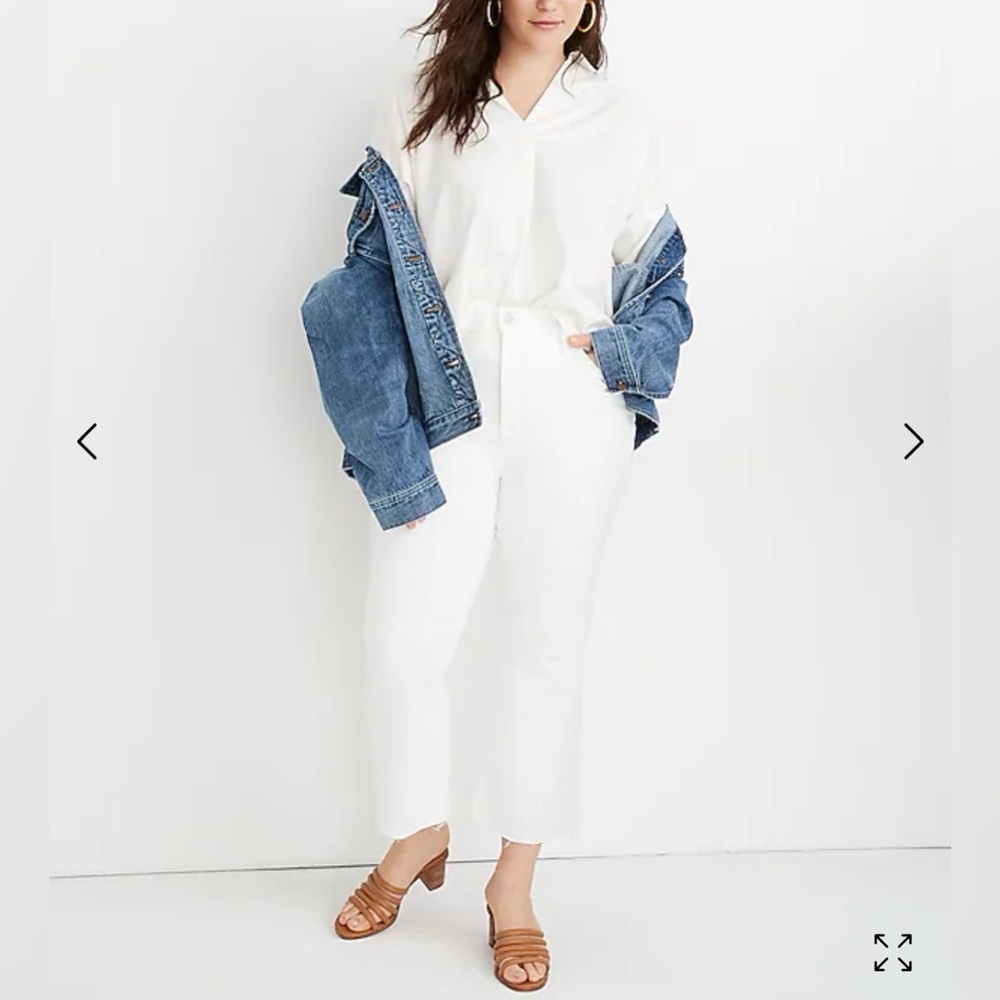 🌶️ Madewell Cali Demi-Boot Jeans in Pure White. Size 32
